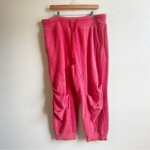 Free People Intimately Cozy Red Fleece Jogger Pants Women’s Size Large
